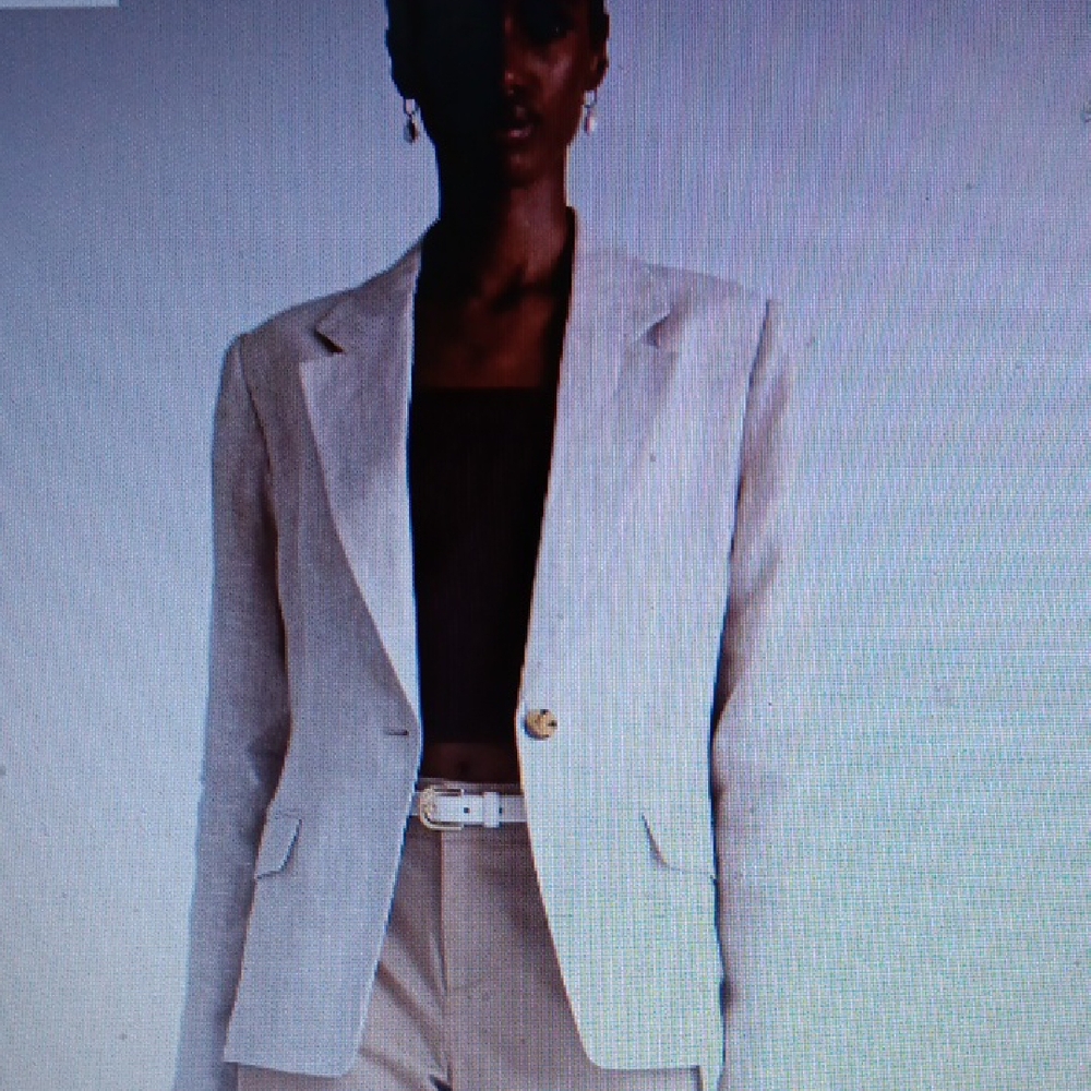 QUINCE..EURO LINEN STRUCTURED BLAZER..LARGE